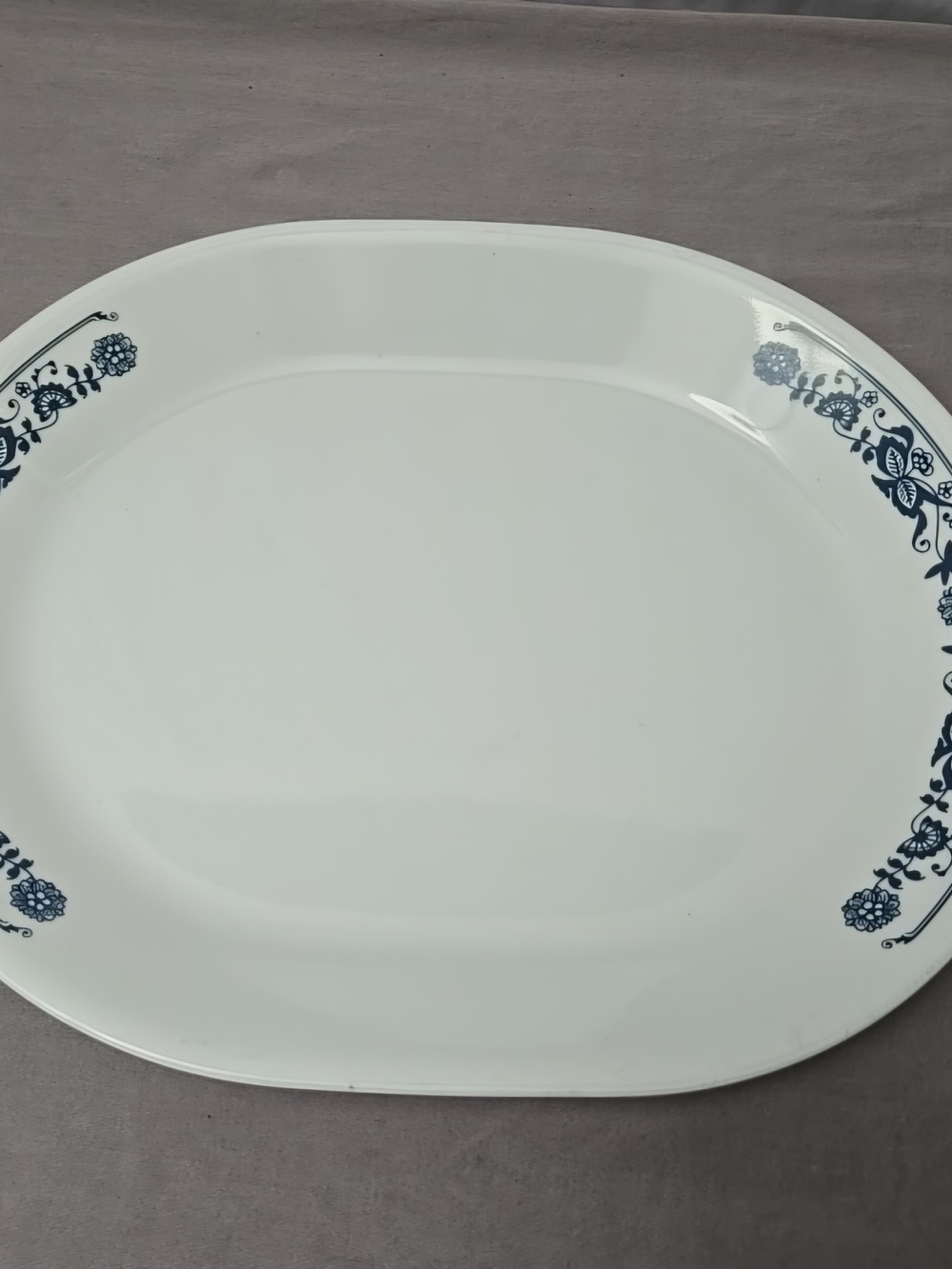 Corelle Serving Platter Old Time Blue Pattern 12x10 Inches Excellent Condition
